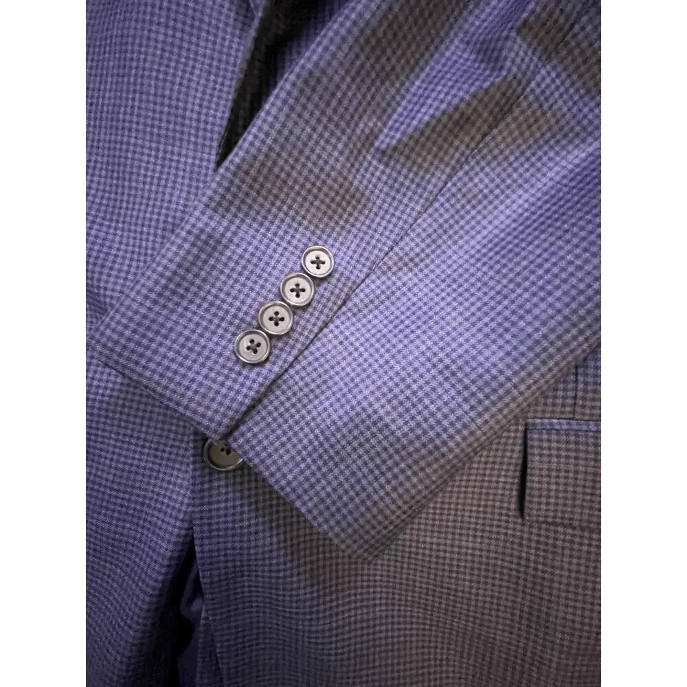 Brooks Brothers Blazer Mens 44R Blue Check Regent Fit Wool Sport Coat Reda Italy